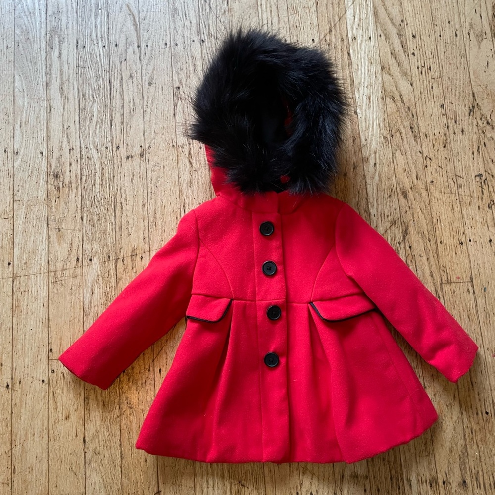 Pea Coat faux fur lining
